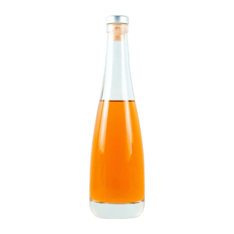 Wholesale 500 ml custom logo long neck slender empty frosted clear gin wine bottle 330ml 500ml glass liquor bottles with corks