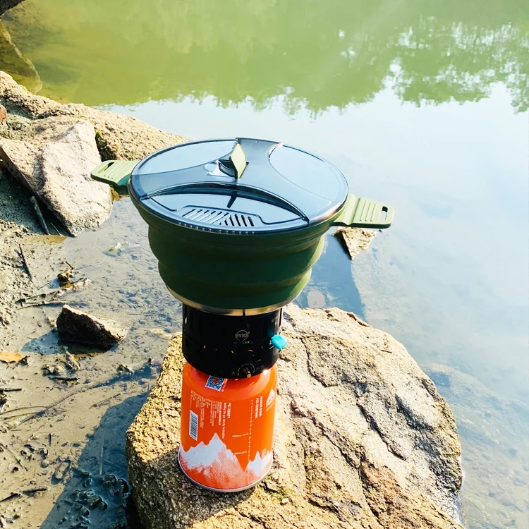 2.5L New Product Custom Silicone Collapsible Camping Cook Pot