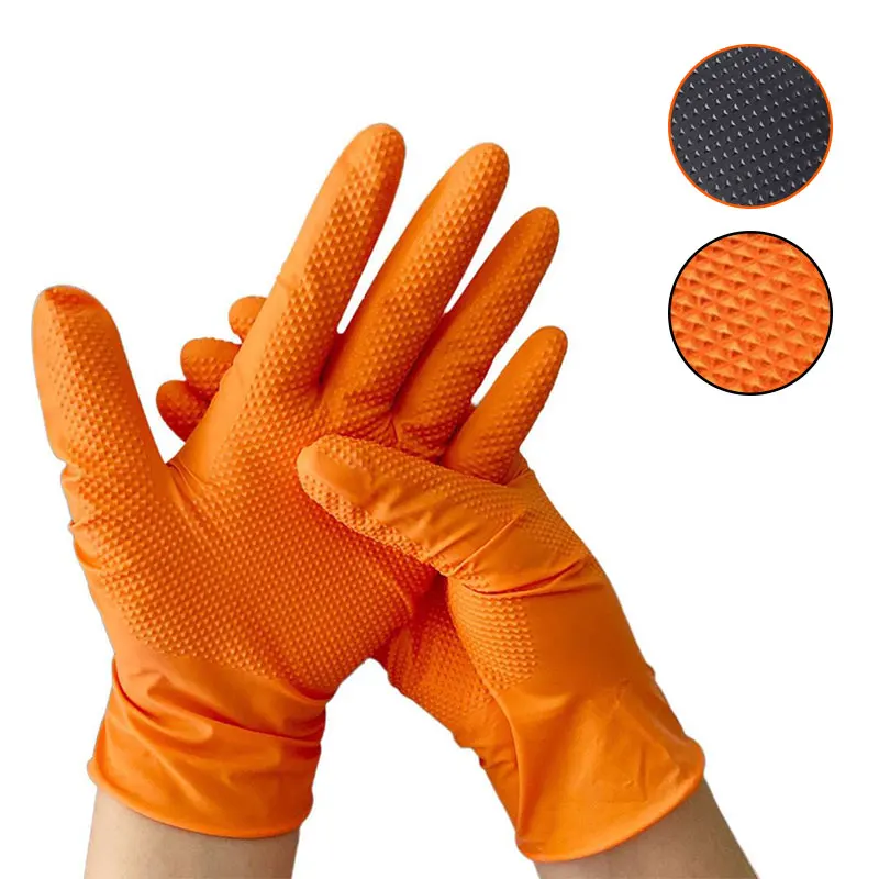 Biodegradable Safe 5 6mil 8mil Black Pure China Diamond Pattern Waterproof Comfortable Car Repair Thickened Gloves