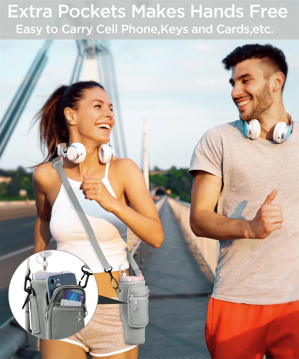 Neoprene Water Bottle Carrier Bag for Tumbler 40 oz with insulator carrier bags and adjustable Strap water bottle sleeve