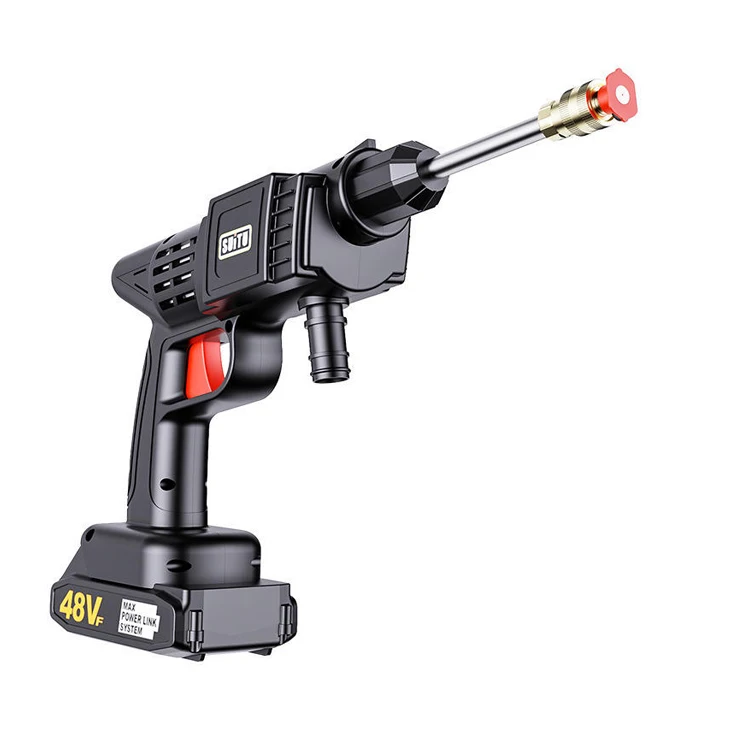 Electric portable mini wireless high pressure car cleaner washing washer gun