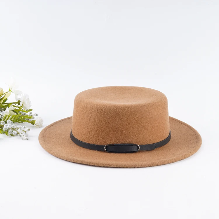 100% Sombrero Wool Felt Boater Hat