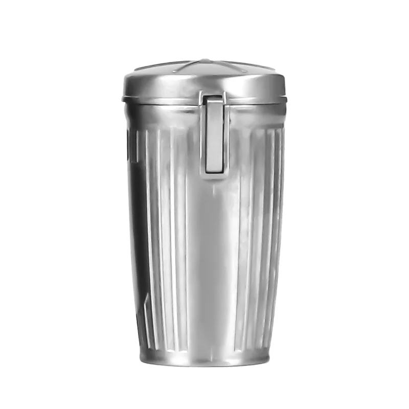 Erliao novel design ashtray wholesale metal Trash can shaped ashtray portable indoor outdoor ashtray