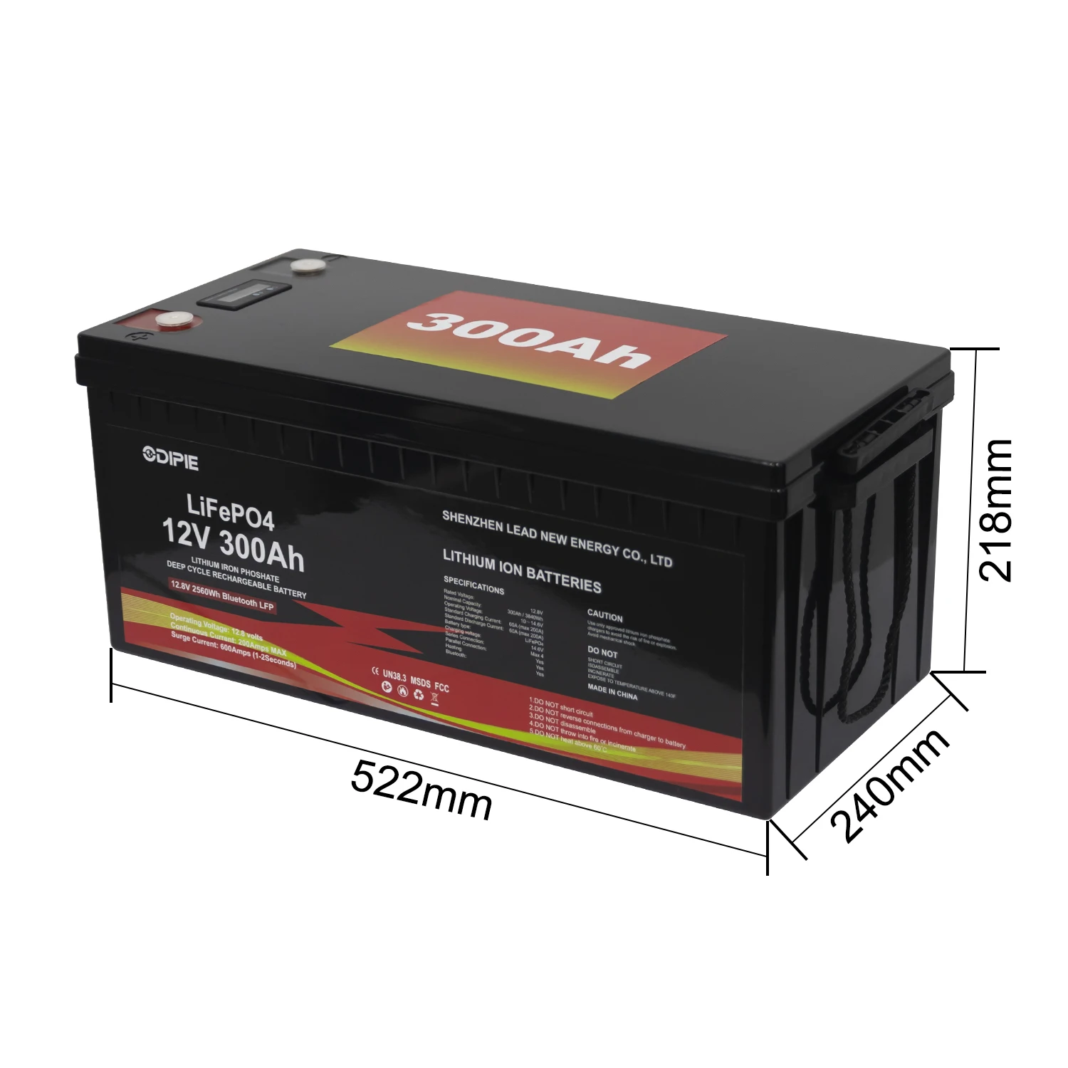 Rechargeable Deep Cycle 12V 200AH 300AH Lifepo4 Lithium Ion Battery Solar 12 Volt Suitable for mobile router, outdoor monitoring