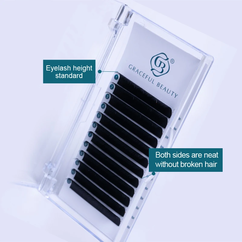 Soft Matte Black Easy Fanning Eye Lash 0.12 0.15 0.18 0.20 Korean Brown Classic Eyelash Extension