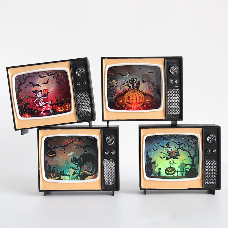Halloween Retro TV Design Decor Home Office and Dormitory Decor Fit Vintage Desktop-Ornament