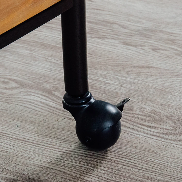 Промышленные деревянные колеса из нержавеющей стали, винтажная Мобильная тележка для кухни, отеля, бара