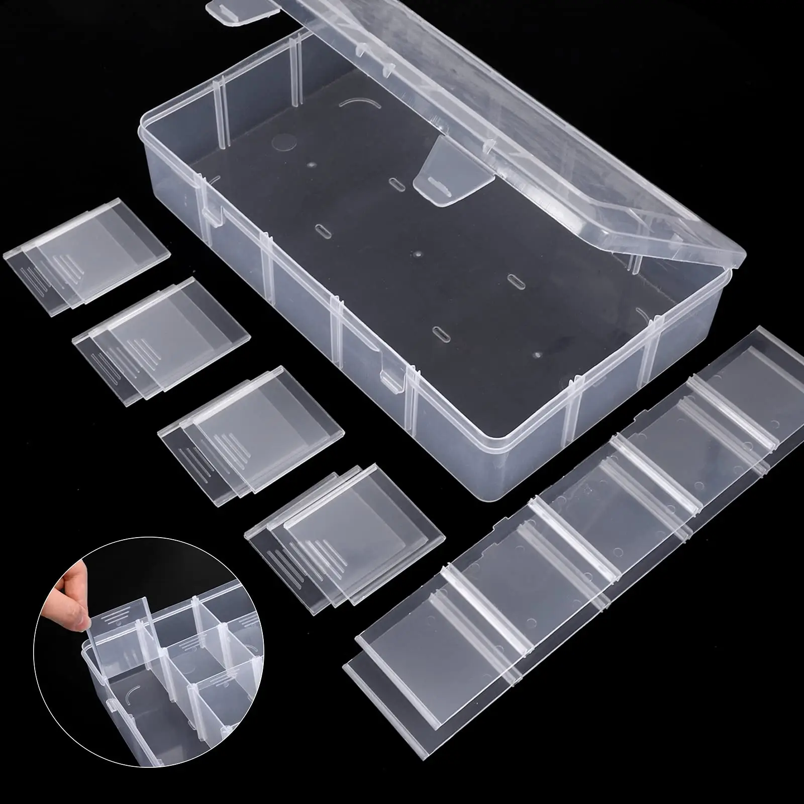 NISEVEN Wholesale 3pcs/Set 15 Grids Large Tackle Box Crafts Beads Storage Boxes & Bins Plastic Storage Box with 15 Dividers