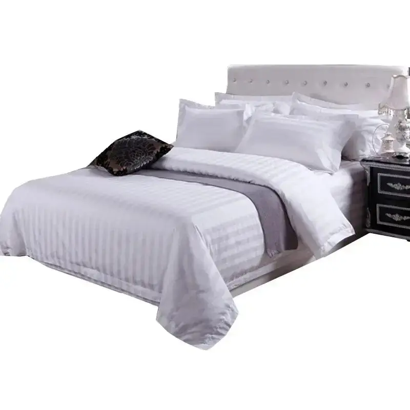 Modern Four-Piece Hotel Linen Set Cotton Bed Linens Patchwork Woven Design Manufacturers Wholesale