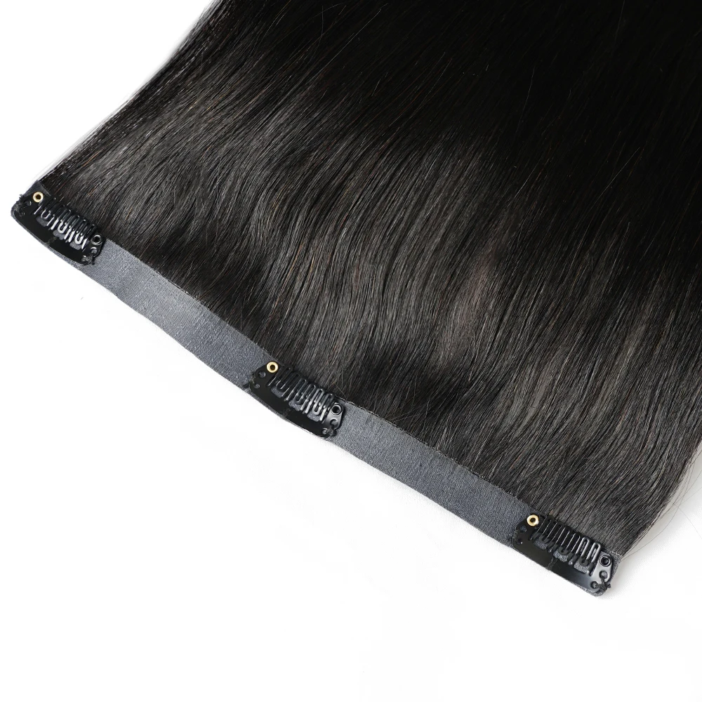 Salon PU Quality Double Drawn 100% Remy Seamless Clip-ins Human Hair Invisible Seamless Clip In Raw Hair Extension