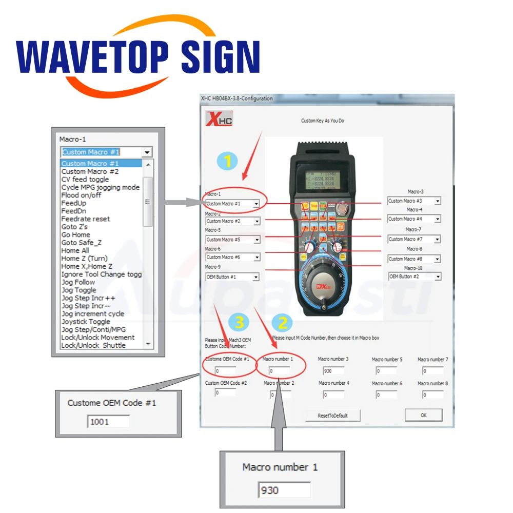  Wavetopsign XHC LHB04B 4 оси Mach3 проводной MPG кулон руль числового программного управления для ЧПУ маршрут гравировальный