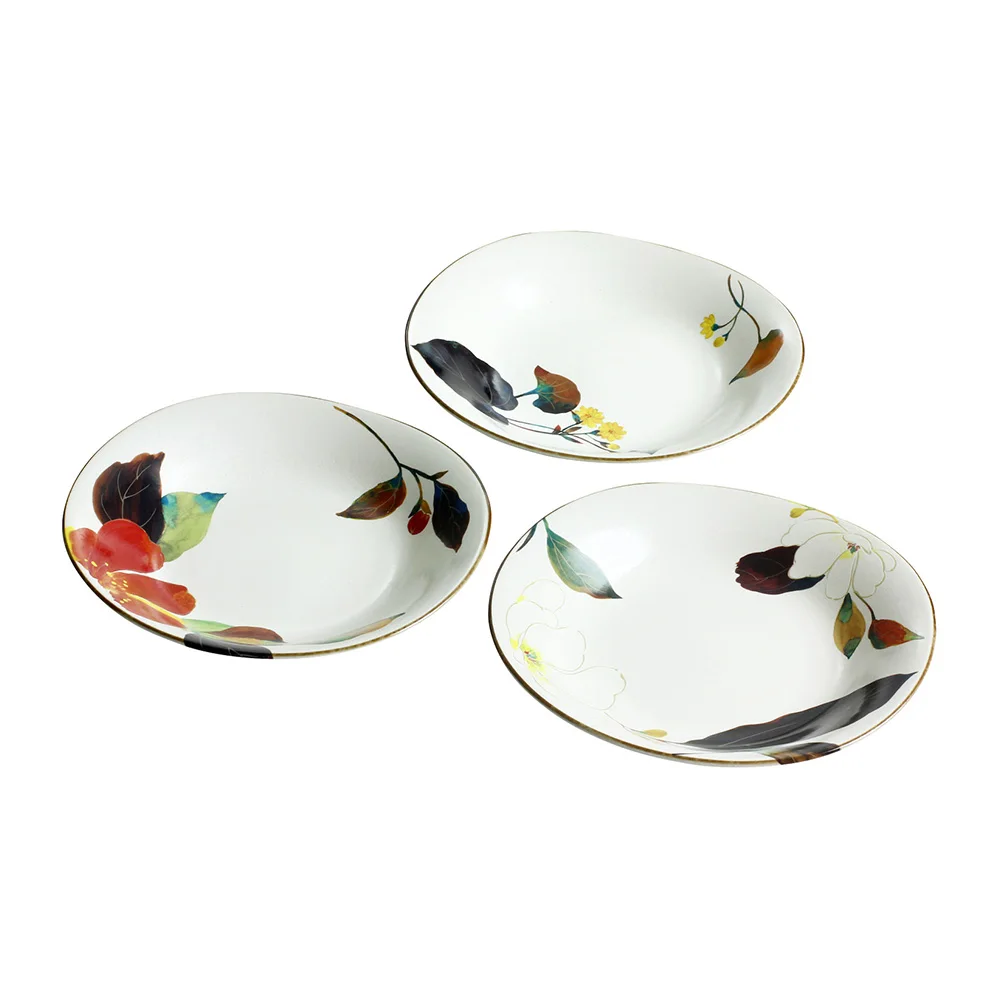 Japanese silver leaf restaurant plats ceramic plates dishes