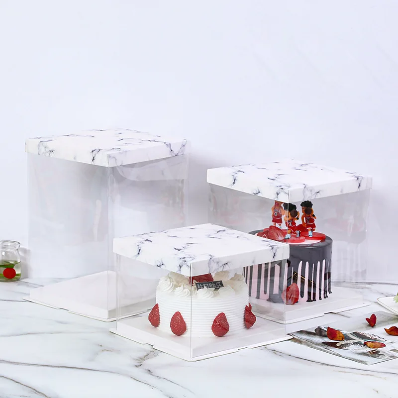 Wholesale Birthday Party Gift Box Clear Wedding New Design Custom Plastic Cake Packing Box