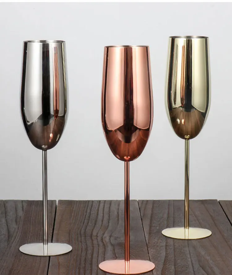 Custom printed engrave logo 304 Stainless Steel champagne drinking cup 250ML