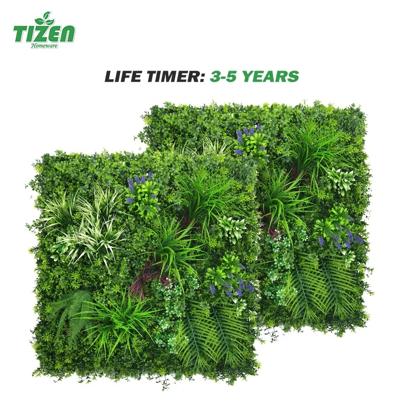 УФ-стойкая 3d-панель Tizen для украшения улицы и помещения искусственная трава растение стена из