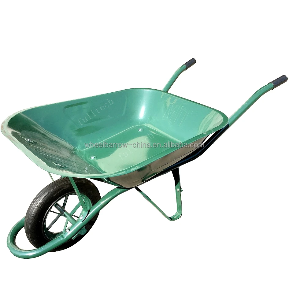 Extra strength heavy duty civil Metal Wheelbarrow WB6400 france model for africa market steel wheelbarrow hard tyre solid wheel