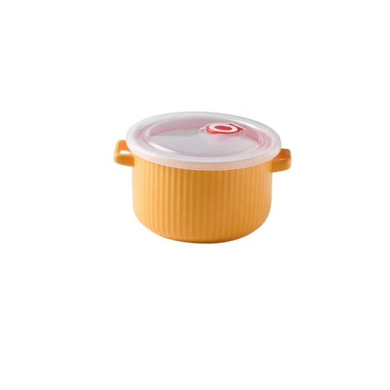 
microwave heat preservation Customization logo sealed ceramic fresh bowl 