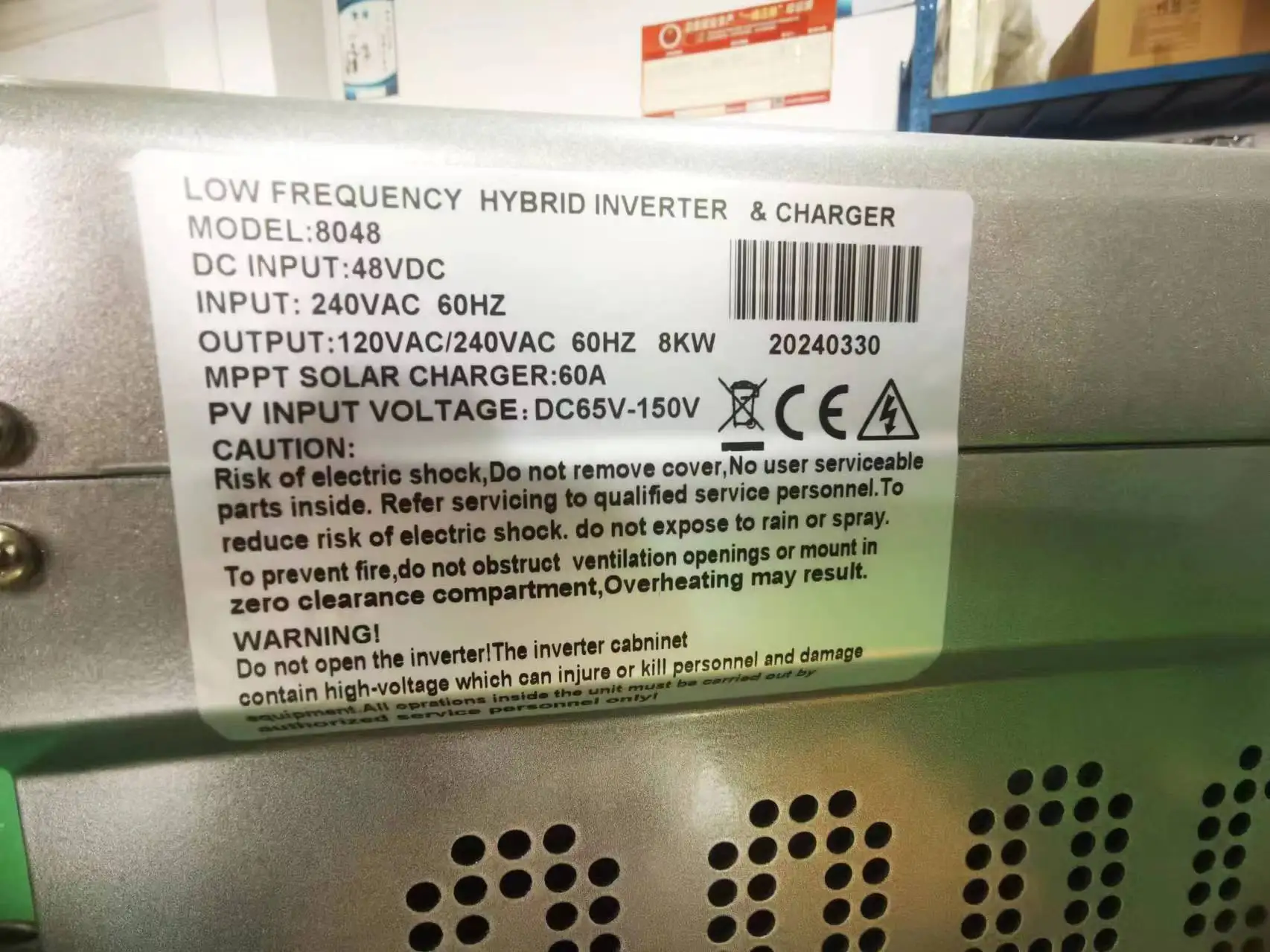3kw 5kw Hybrid Off Grid Solar Inverter Wifi Remote Inverter with MPPT Controller 48Vdc 120/230V AC Output 8kw 10kw