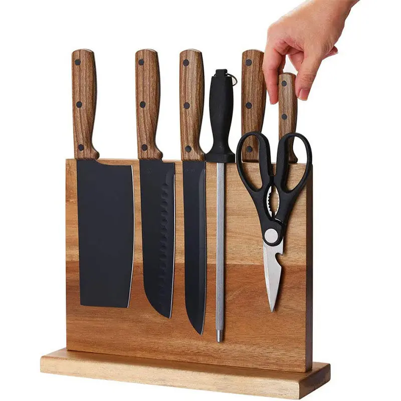 Wholesale Universal Home Kitchen Magnetic Knife Block Holder with Strong Enhanced Magnets Multifunctional Storage