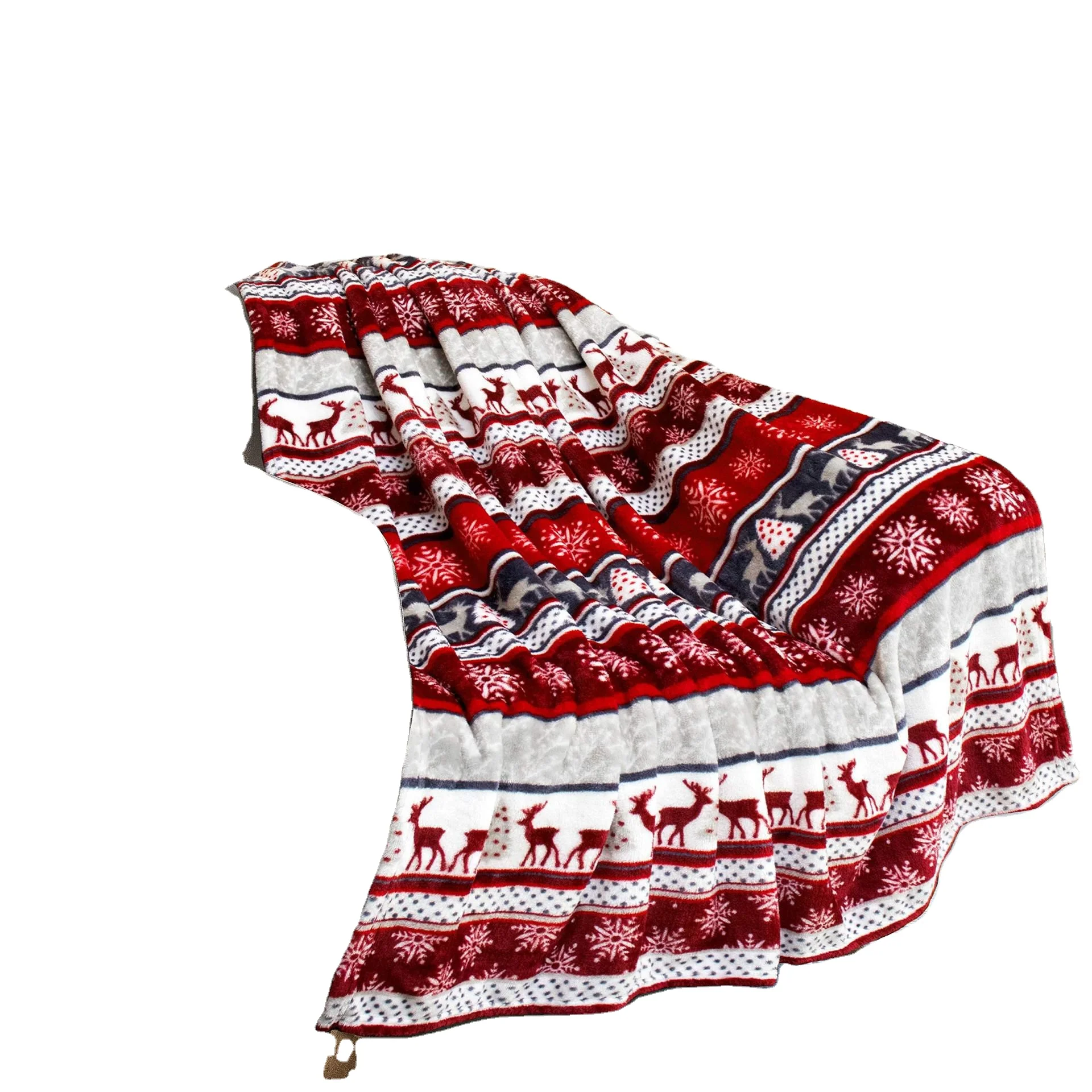 Christmas Blanket Holiday Reindeer Snowflake Print Flannel Blanket Winter Warm Sofa Decoration Blanket Can Come To The Picture