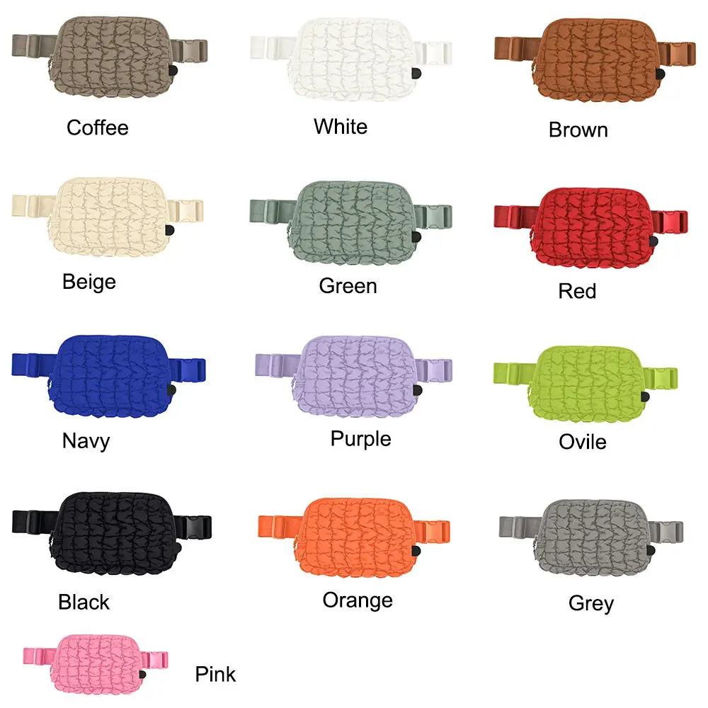 2024 New Arrival Unisex Puffer Fanny Pack Trendy Women Girls Quilted Down Sling Shoulder Crossbody Bag Waist Bag