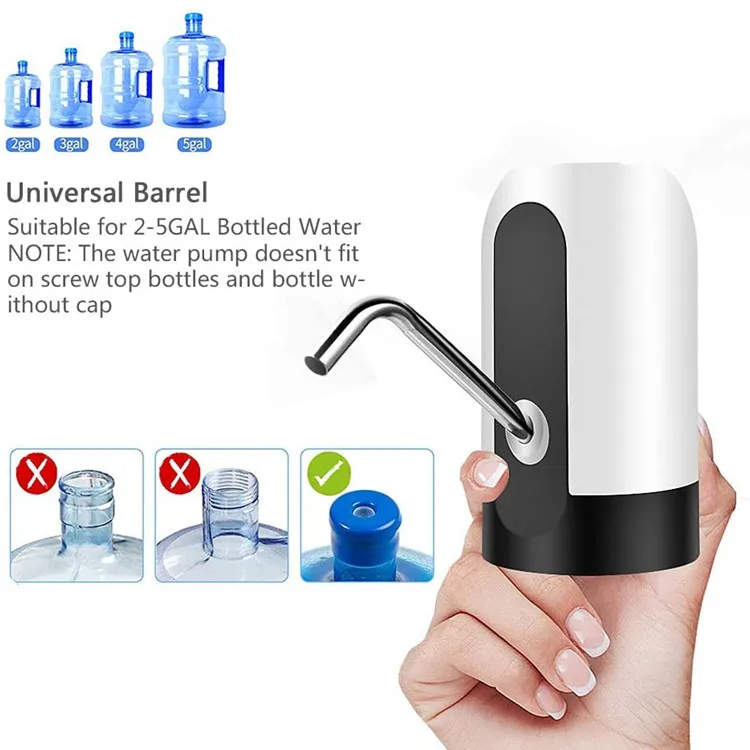 Portable 5 Gallon Drinking Water Bottle Electric Water Dispenser Pump for Home, Office, Indoor and Outdoor