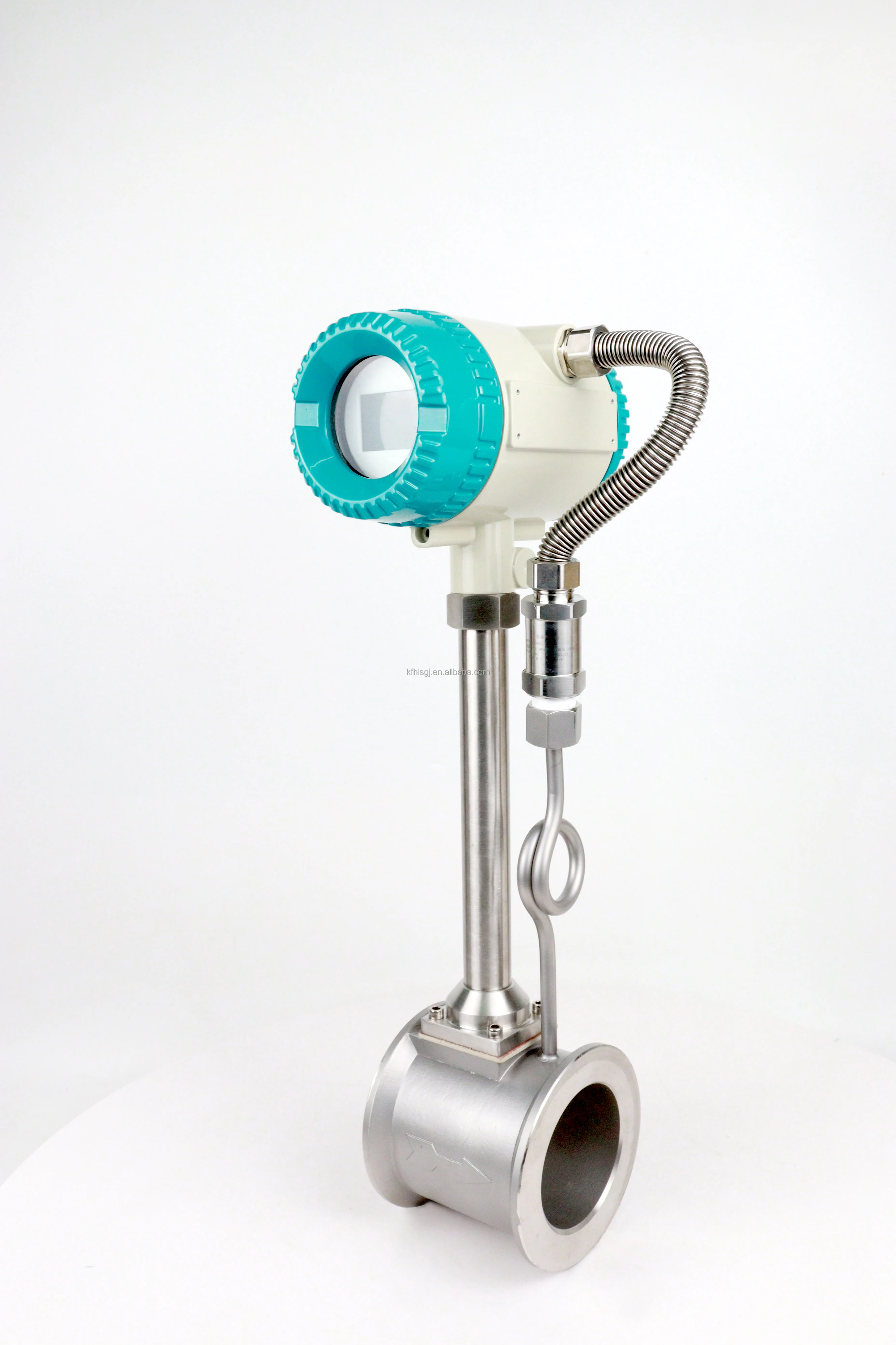 High Accuracy LCD Display Digital Steam Gas Clamp Flange Analog Compressed Air Vortex Flow Meter Measurement