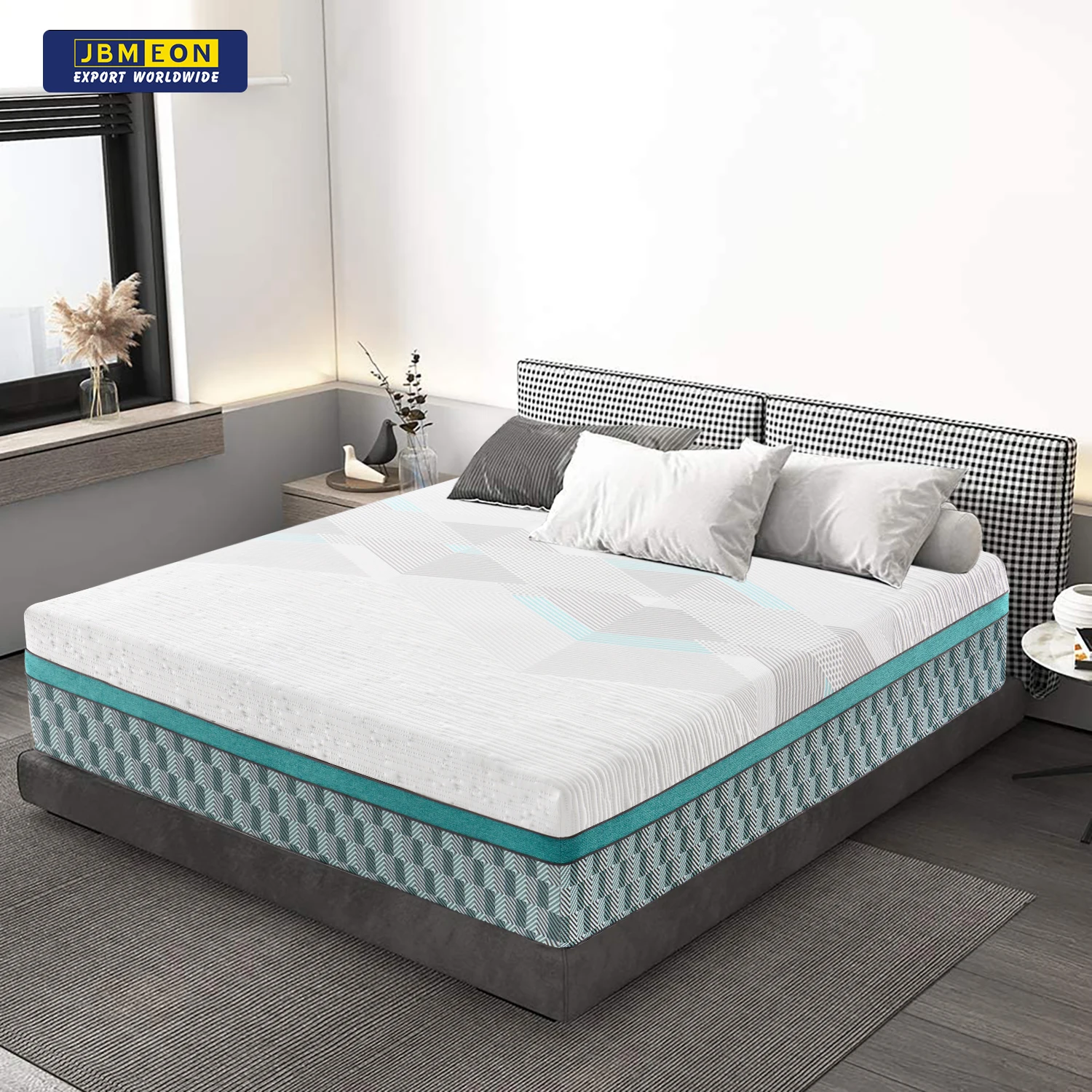 Orthopedic Gel Memory Foam Mattress in a box Pocket Coil King Queen Size Bed Mattresses