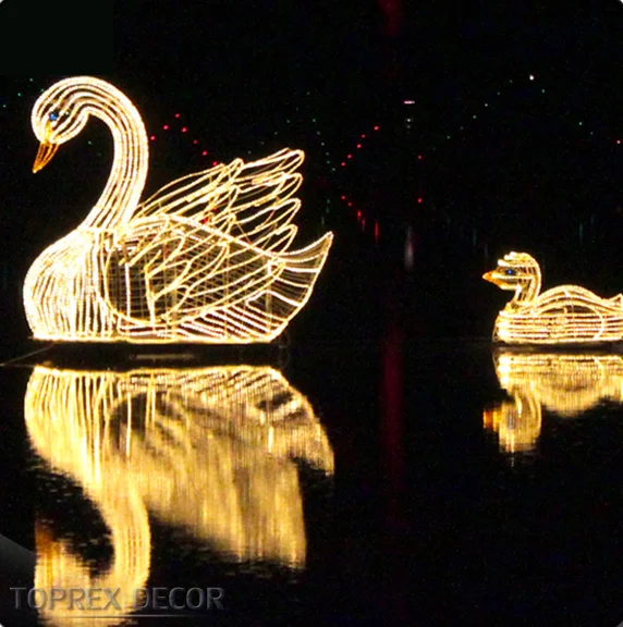Hot sales Outside wedding garden festival decoration ip65 waterproof led motif swan led light