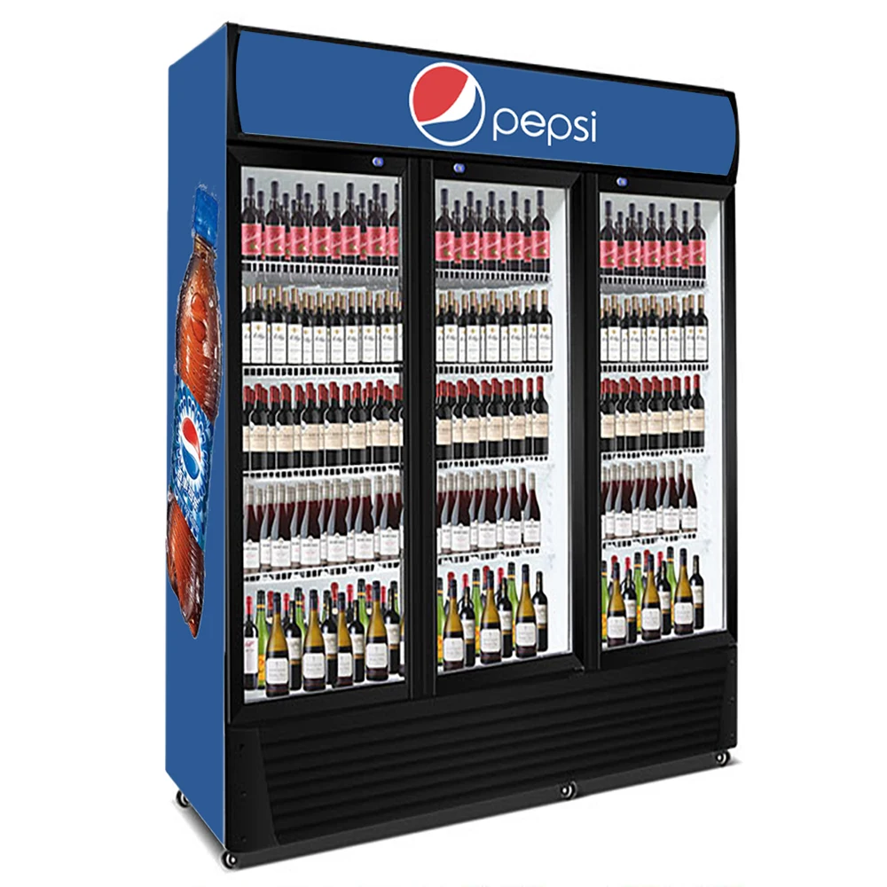 
AIhaosi OEM Commercial Supermarket Vertical Refrigeration for Pepsi Keep Fresh Display Showcase Cold Drink Cooler 