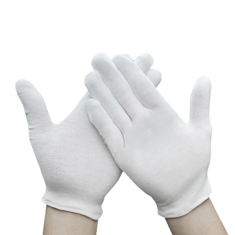 RTS 18g Washable Wholesale Unisex Knit Organic 100% White Eczema Therapy Beauty Cotton Gloves to Moisturize Dry Hand