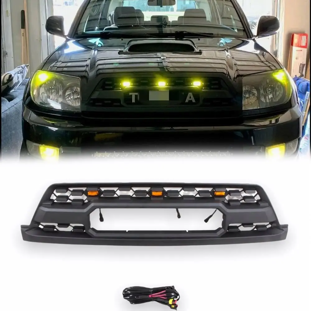 2002 2003 2004 2005 accessories body kit car parts Front TRD pro mesh grille with light for toyota 4runner