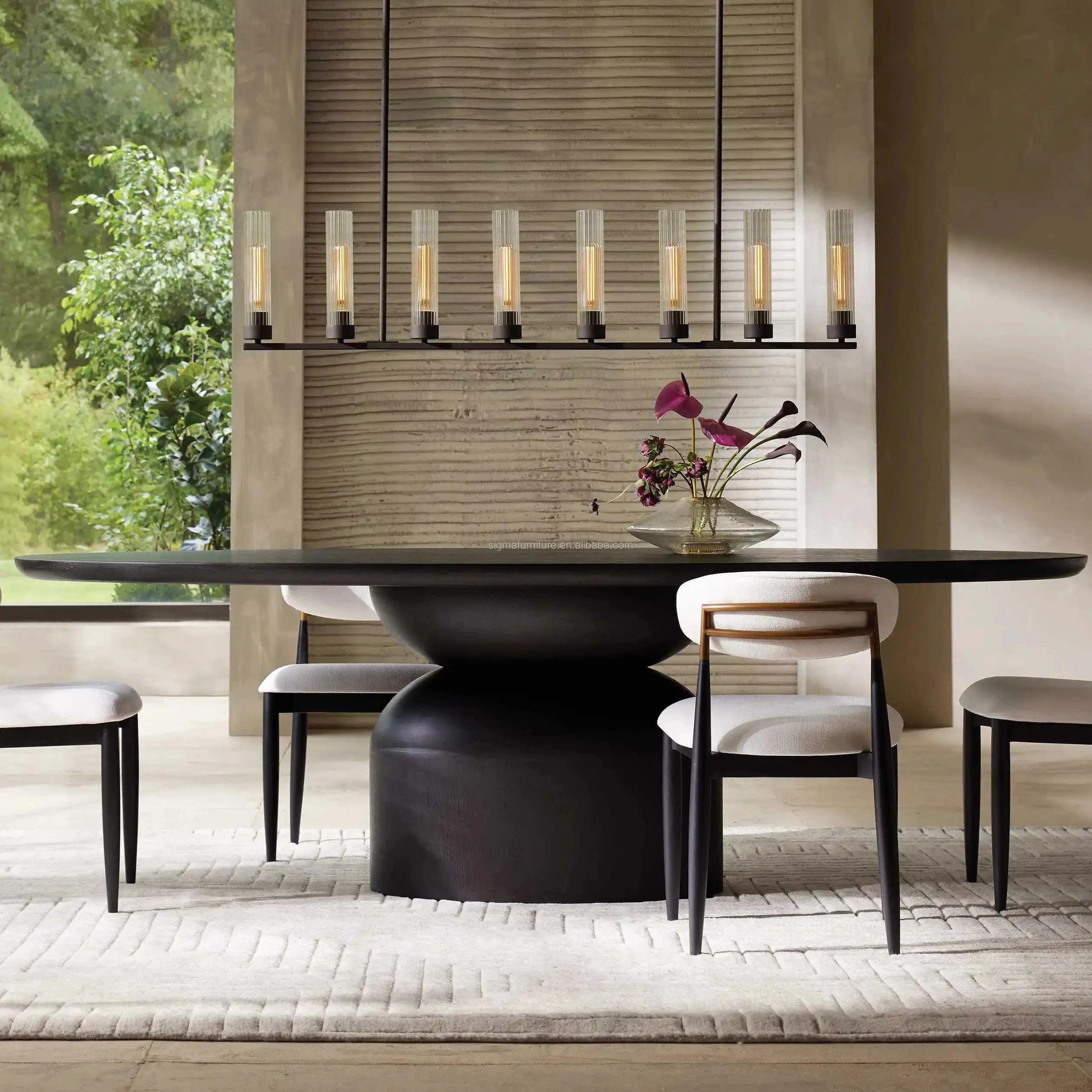 Modern Furniture Dining Room Furniture Multi Sizes Wooden Oval Dining Table