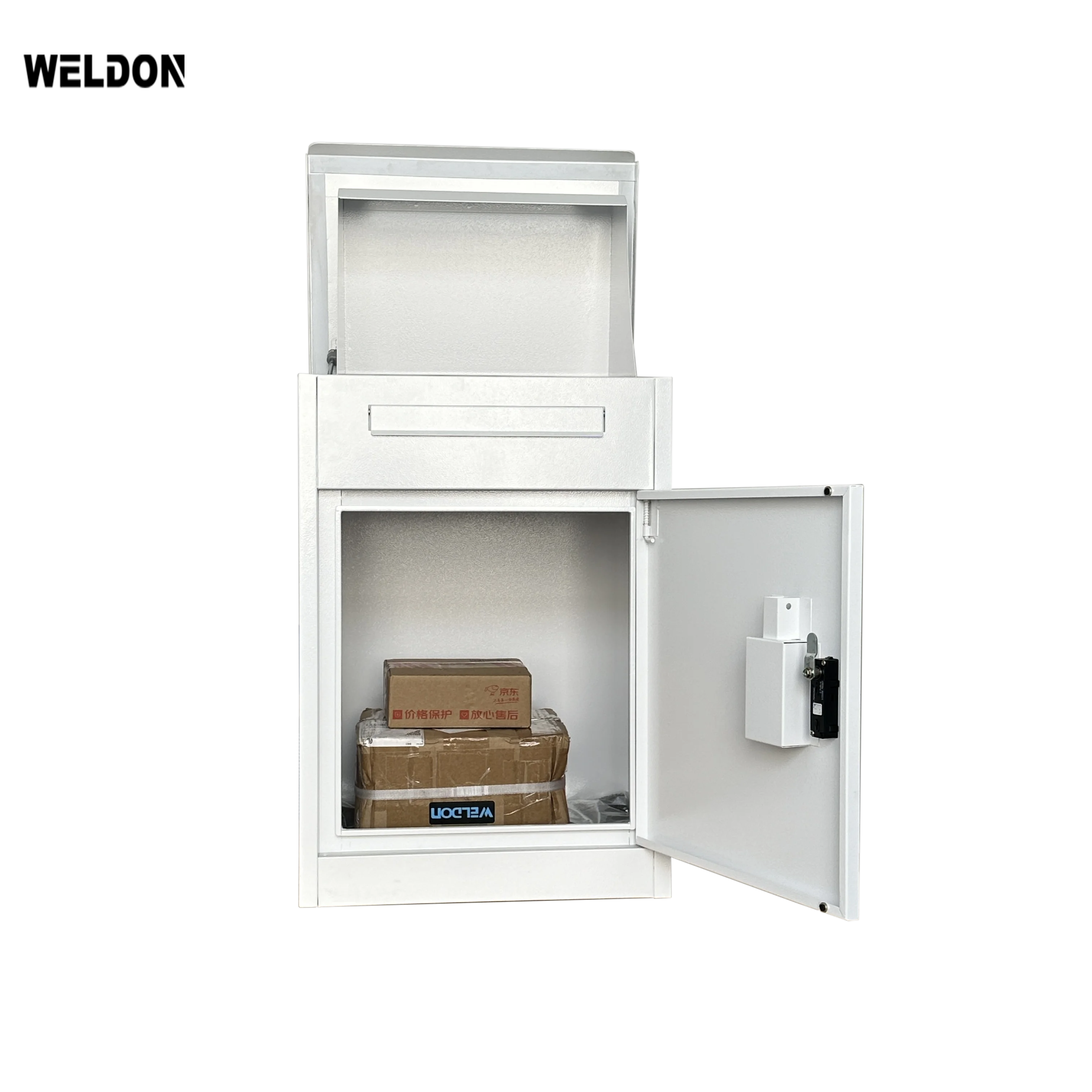 WELDON Metal Mailbox with Key Lock Safe Letter Box and Parcel Drop Box for Home Garden Use Door Mounted