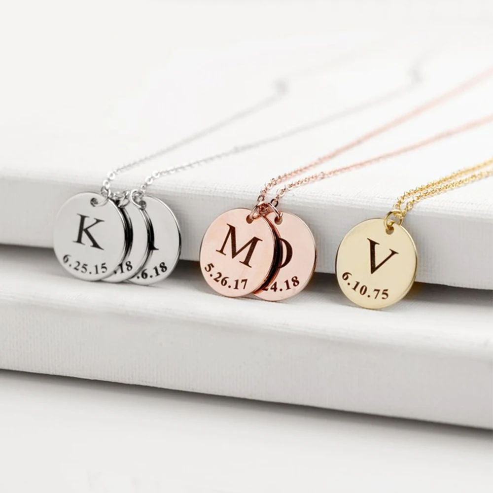 Customized Blank Pendant For Engraving Custom Name Necklace 18K Gold Plated Laser Engraving Blanks Collares Para Mujer
