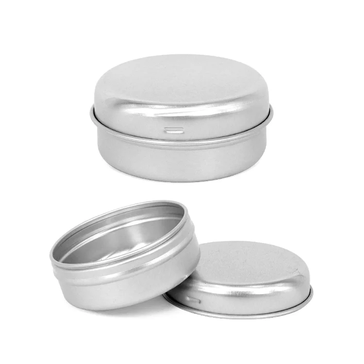 Round Cosmetic Sample Metal Container Small Metal Candle Tins
