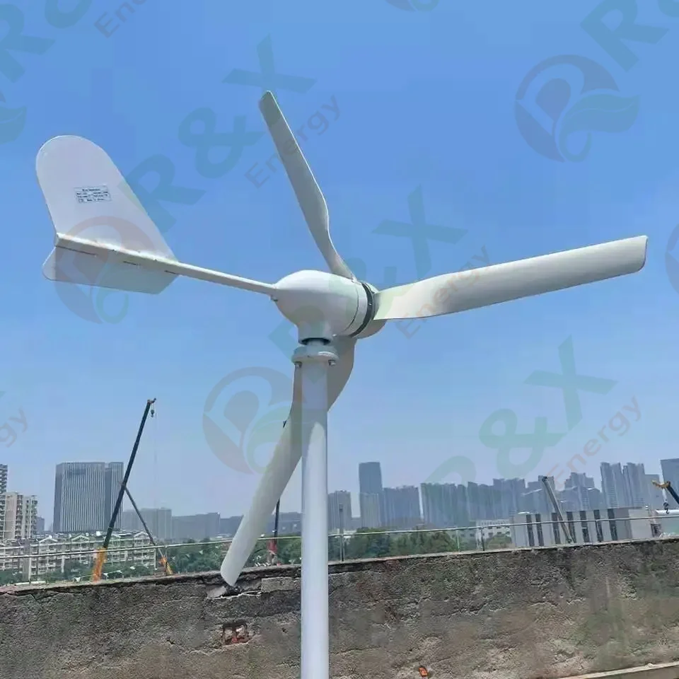 High RPM 24V/48V/96V Electric Power Generator Low Noise Horizontal Wind Turbine 800w 1kw 3kw for Home Use