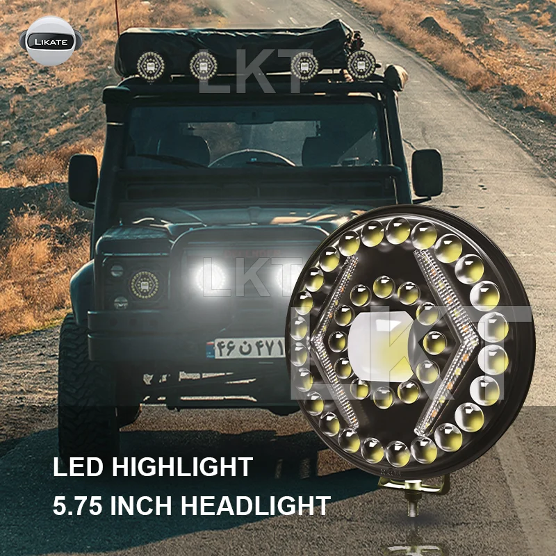 Wholesale 7 Inch Led Headlight For Jeep With Angels Eyes Led Lights Lens Headlamp For Wrangler Jk Jl Motorcycle
