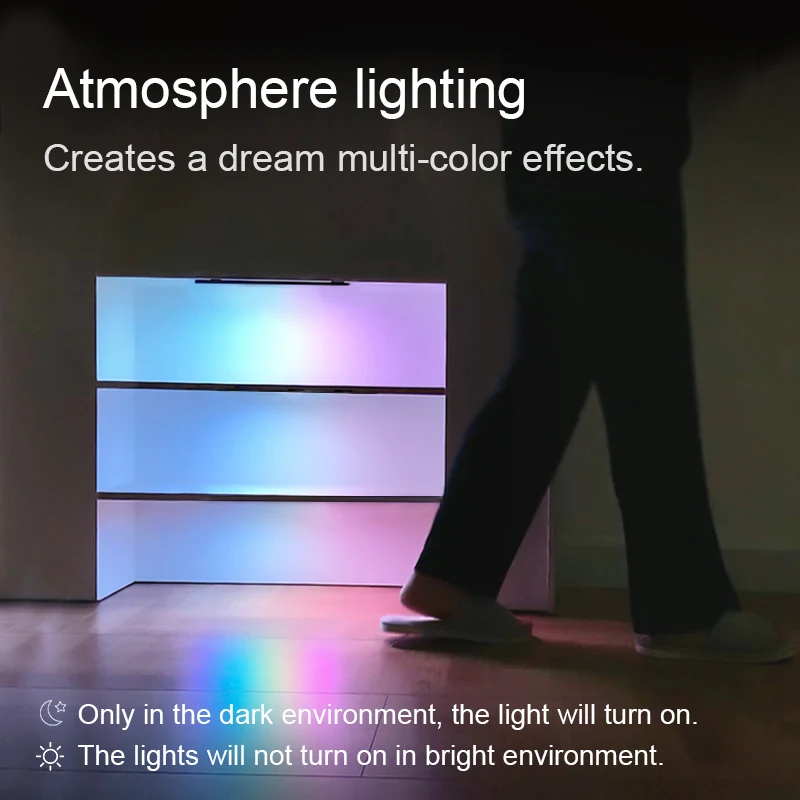 RGB Color  LED Under Cabinet Lamp With Remote Control DIY Color For Home Decoration Showcase Bar Kitchen Par