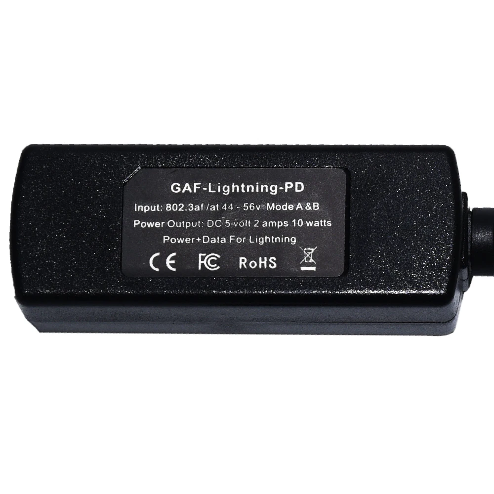 GAF-Lightning-PD Isolated 10watt PoE Splitter Power & Data for iPads