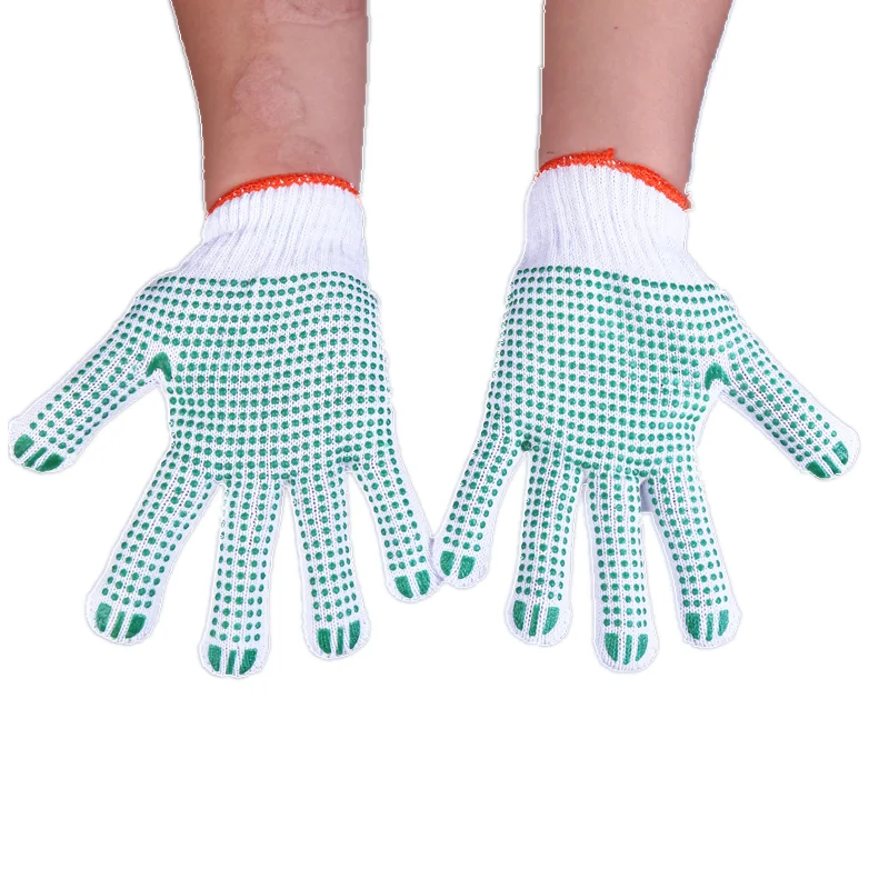 Cheap Cotton With Pvc Dotted Safety Protect Work Hand Gloves Factory