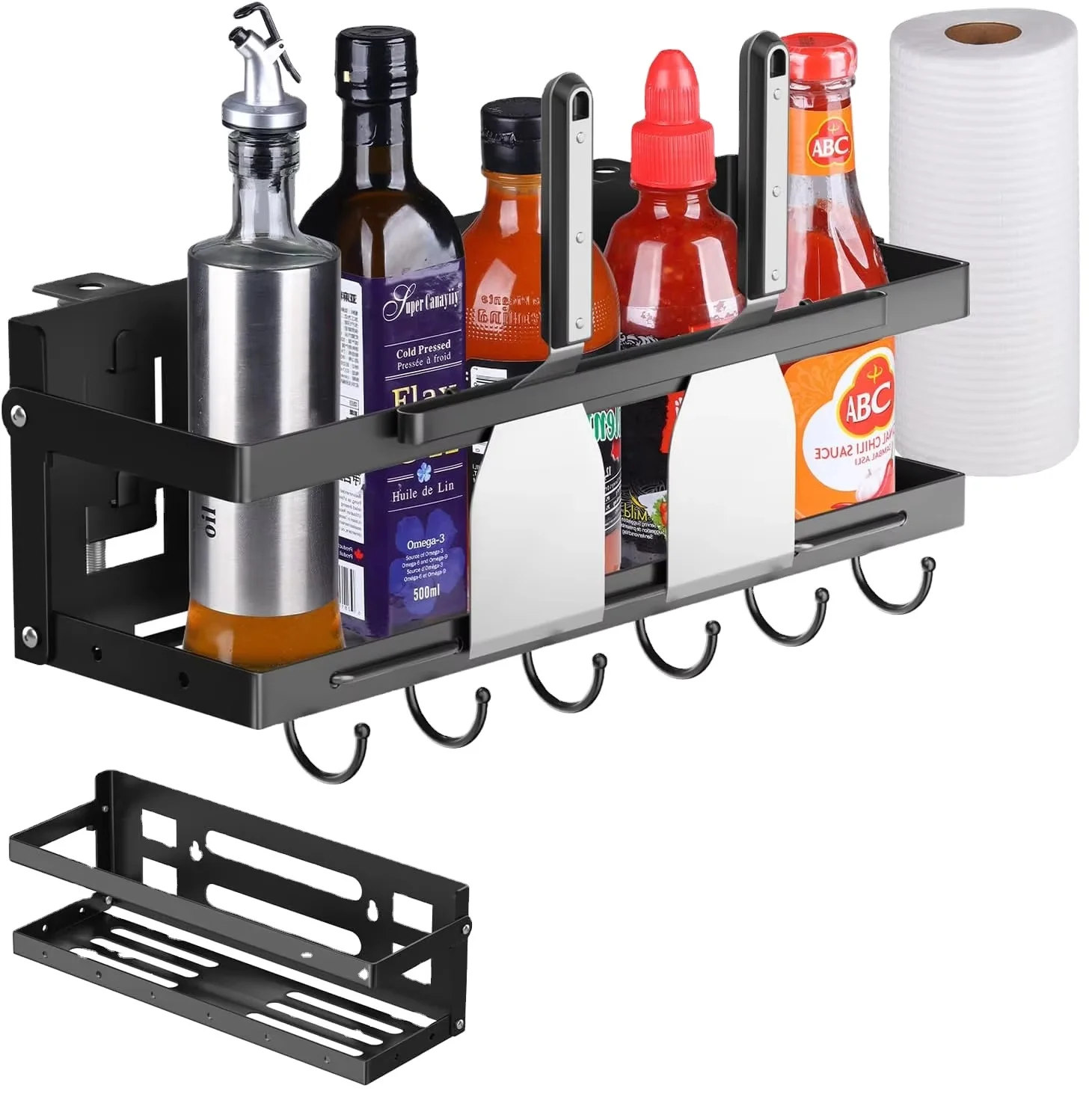 Upgraded Folding Grill Cart for Blackstone BBQ Grill Accessories Storage Box with Paper Towel Holder for outdoor