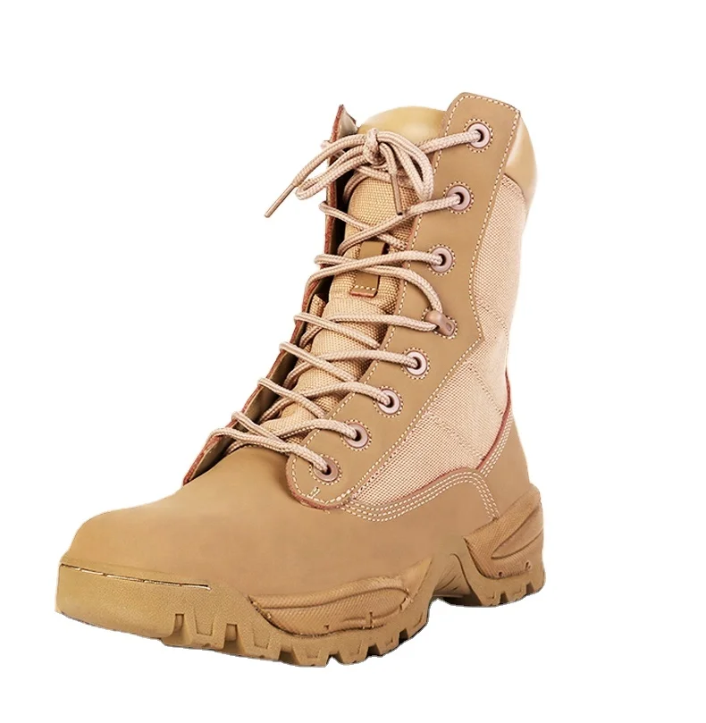 Sand color steel toe security combat american style protective work boot