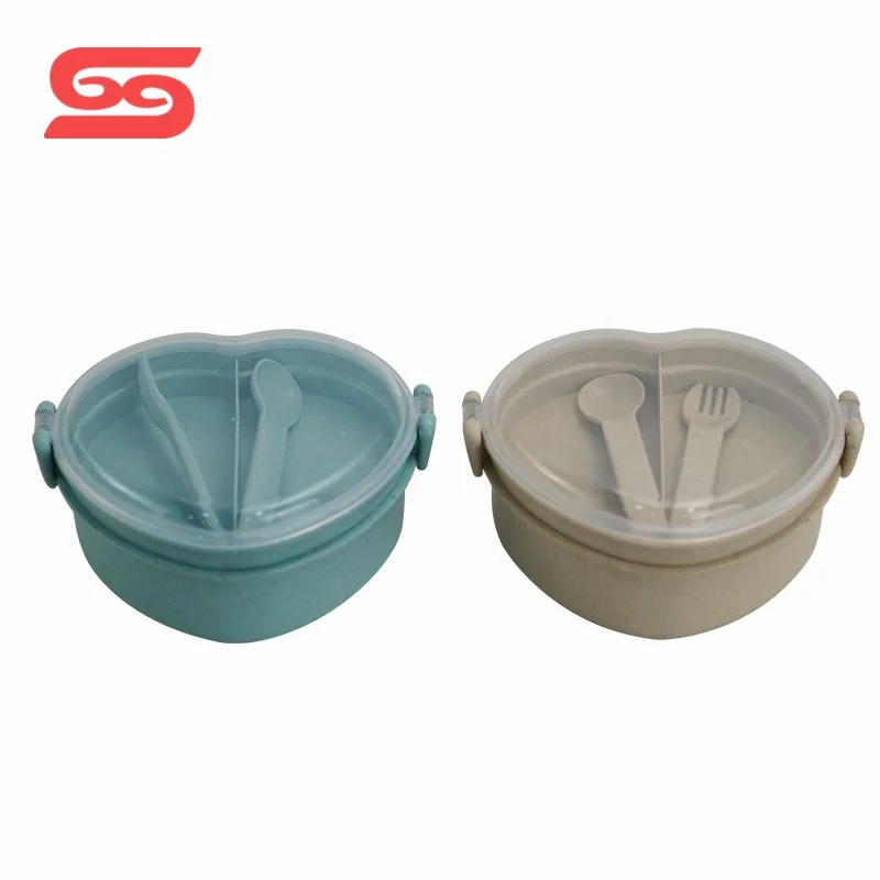 Сердце форма пшеничной соломы еда хранения homio коробки для обедов с герметичность