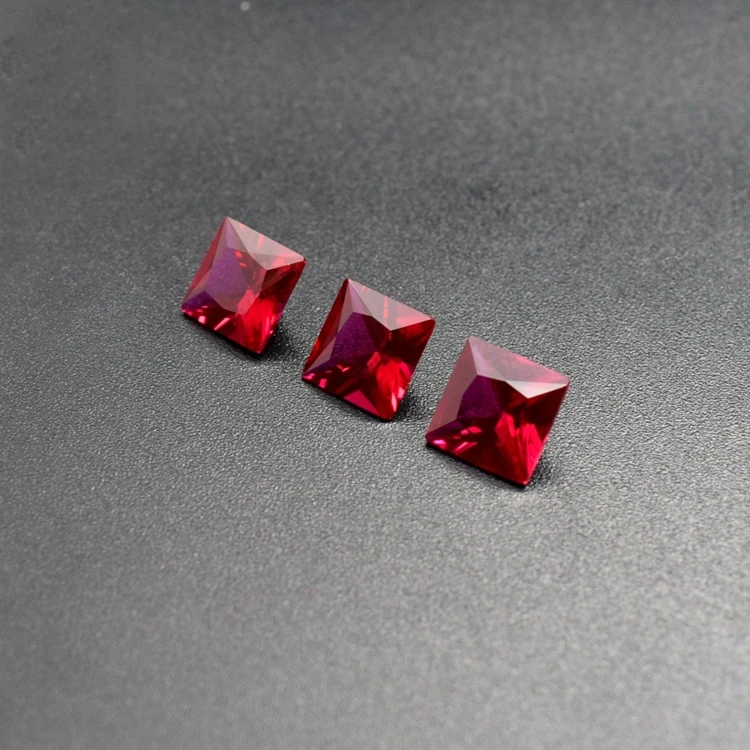 Высококачественный квадратный рубин, цена за камень, драгоценные камни 5 #, корундовый Рубин