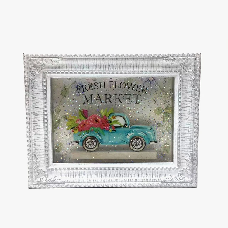 Customized Instax Mini Glitter Picture Frames Acrylic Liquid Floating Water Glitter Photo Frame