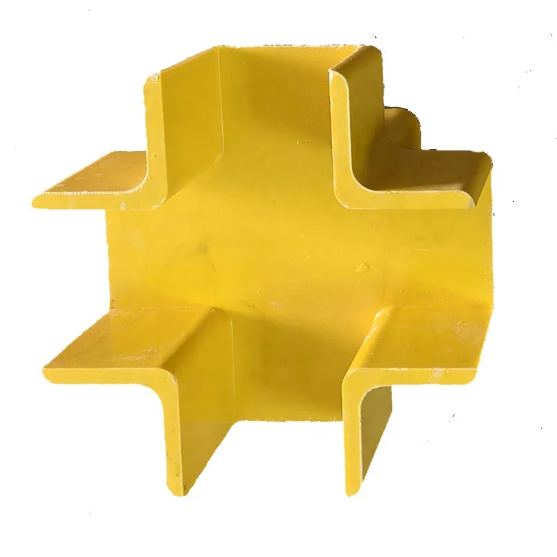 FRP Elbow Three Way Four Way Fiberglass Handrail Fittings Molded SMC Tee for Handrail System FRP tube pipe connector