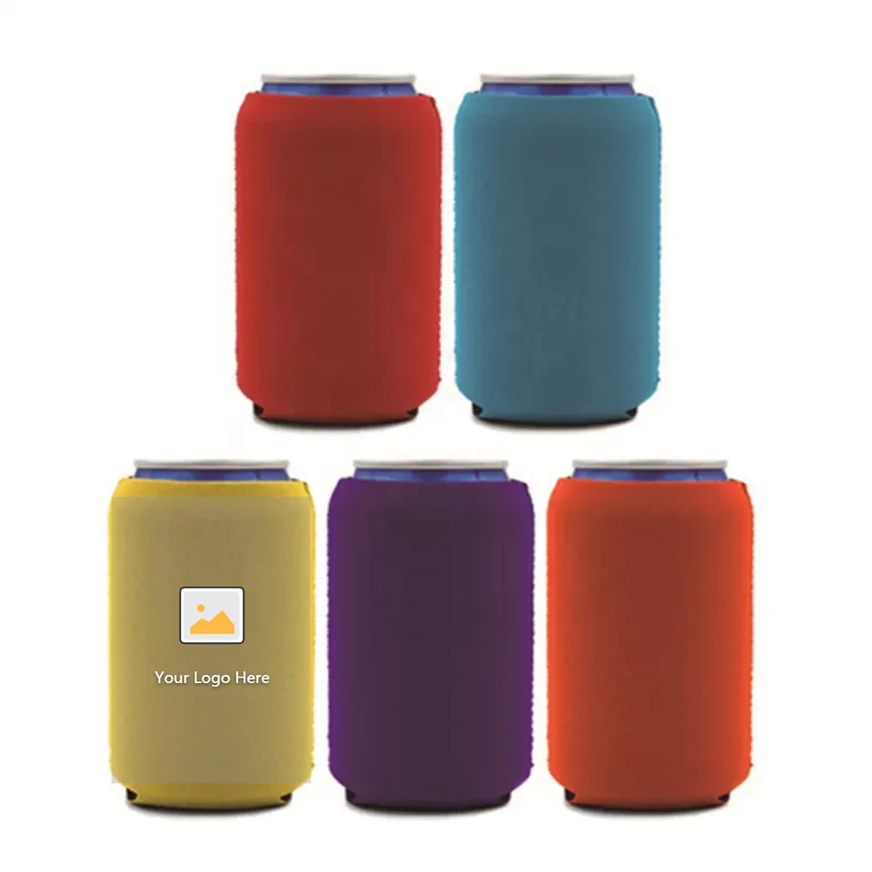 Factory Wholesale Sublimation Insulated Blank Beer Can Coolers Sleeve 12 Oz Plain Foam Neoprene Can Cooler
