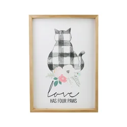 Wholesale Love Cat Patent Name Handmade Art Decorative Hanging Plaque Wood Wall Sign
