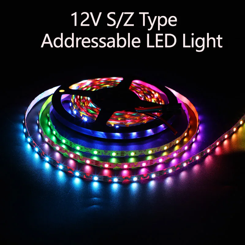 Smart Addressable S Shape 12V 60 84 Pixel Zigzag 5050 RGB Flexible Curving Tape DC12V ZIG ZAG RGBIC LED Strip Light